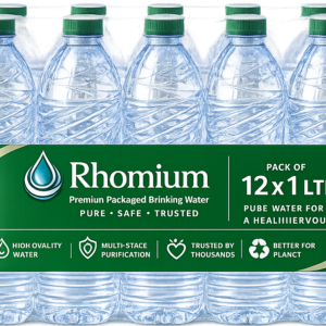 Rhomium | Packed Drinking Water 12 bottles (1 Case) | 1 ltr