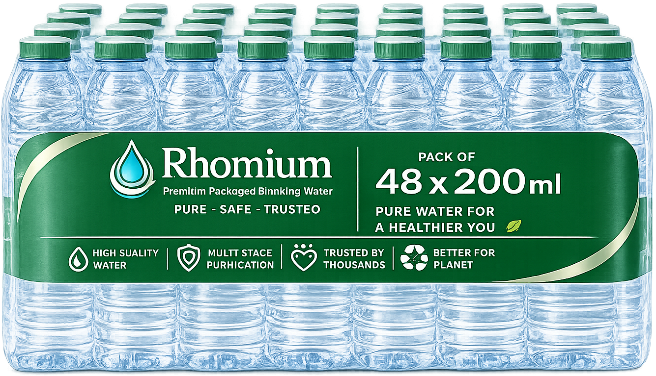 Rhomium | Packaged Drinking Water 48 bottles (1 Case) 200 ml
