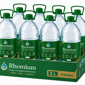 Rhomium | Packaged Drinking Water 9 bottles (1 Case) | 2 ltr